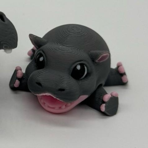 Adorable Tiny Hippopotamus Statue 3D Printed - Perfect for Home Decor and Gifts