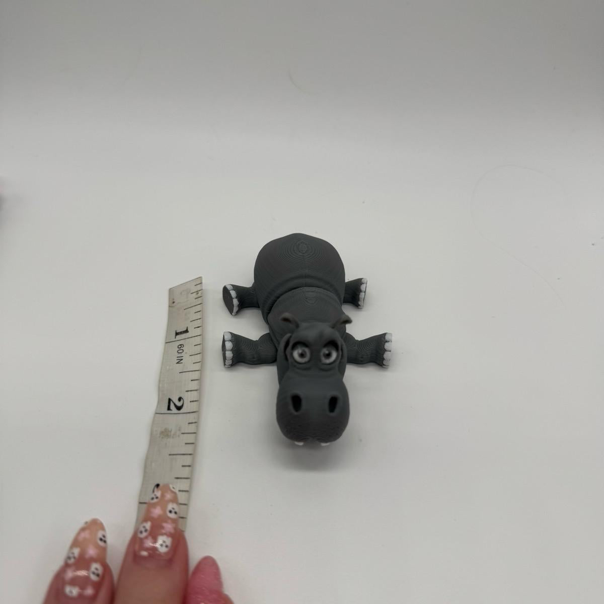 Adorable Tiny Hippopotamus Statue 3D Printed - Perfect for Home Decor and Gifts