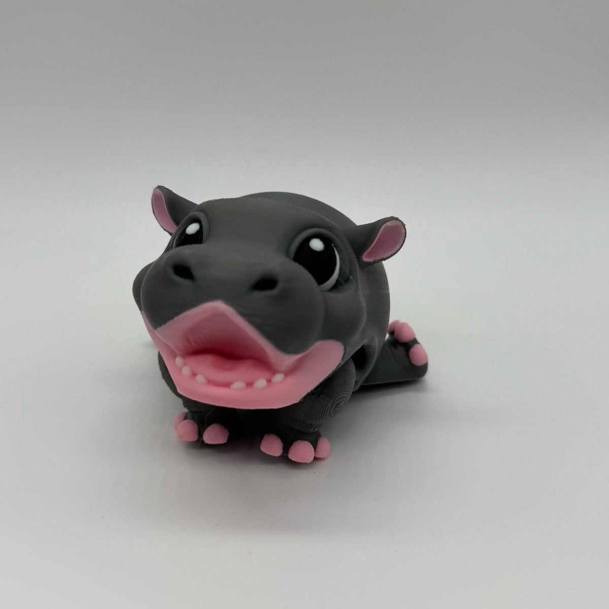 Adorable Tiny Hippopotamus Statue 3D Printed - Perfect for Home Decor and Gifts