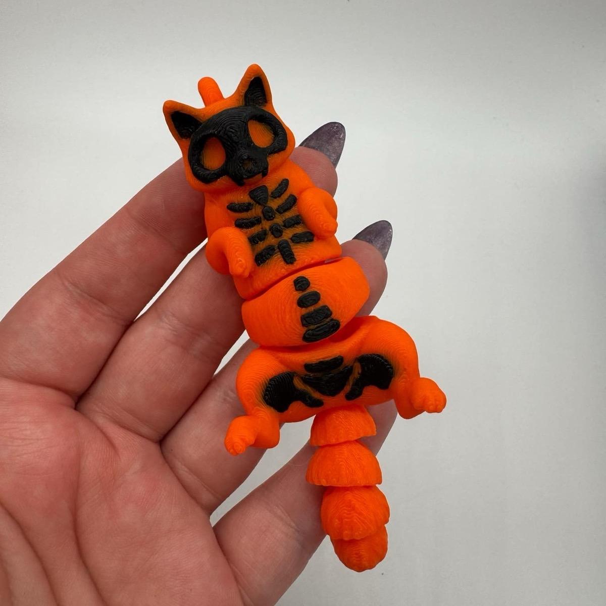 Spooky 3D Printed Skeleton Cat and Dog Halloween Decoration for Home