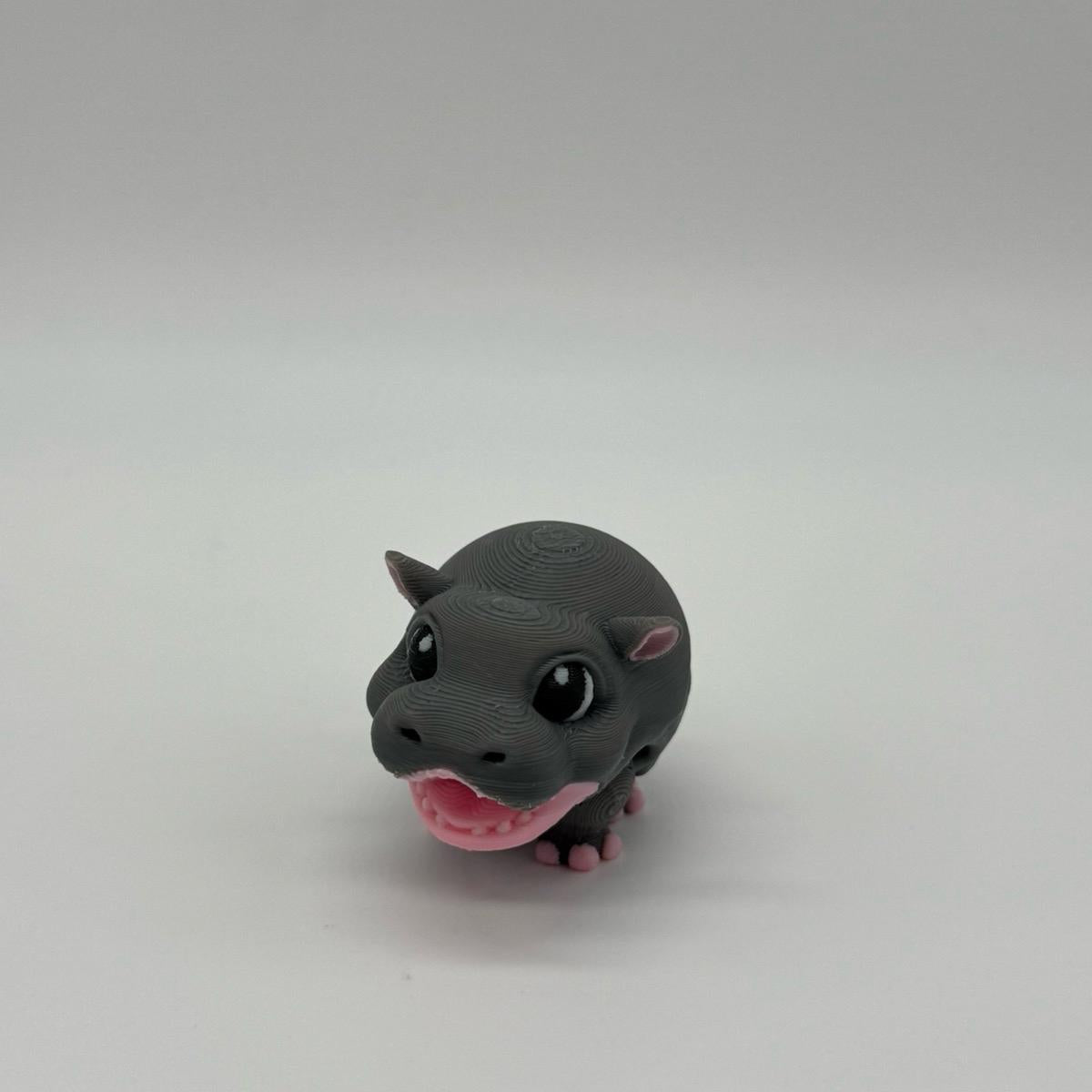 Adorable Tiny Hippopotamus Statue 3D Printed - Perfect for Home Decor and Gifts