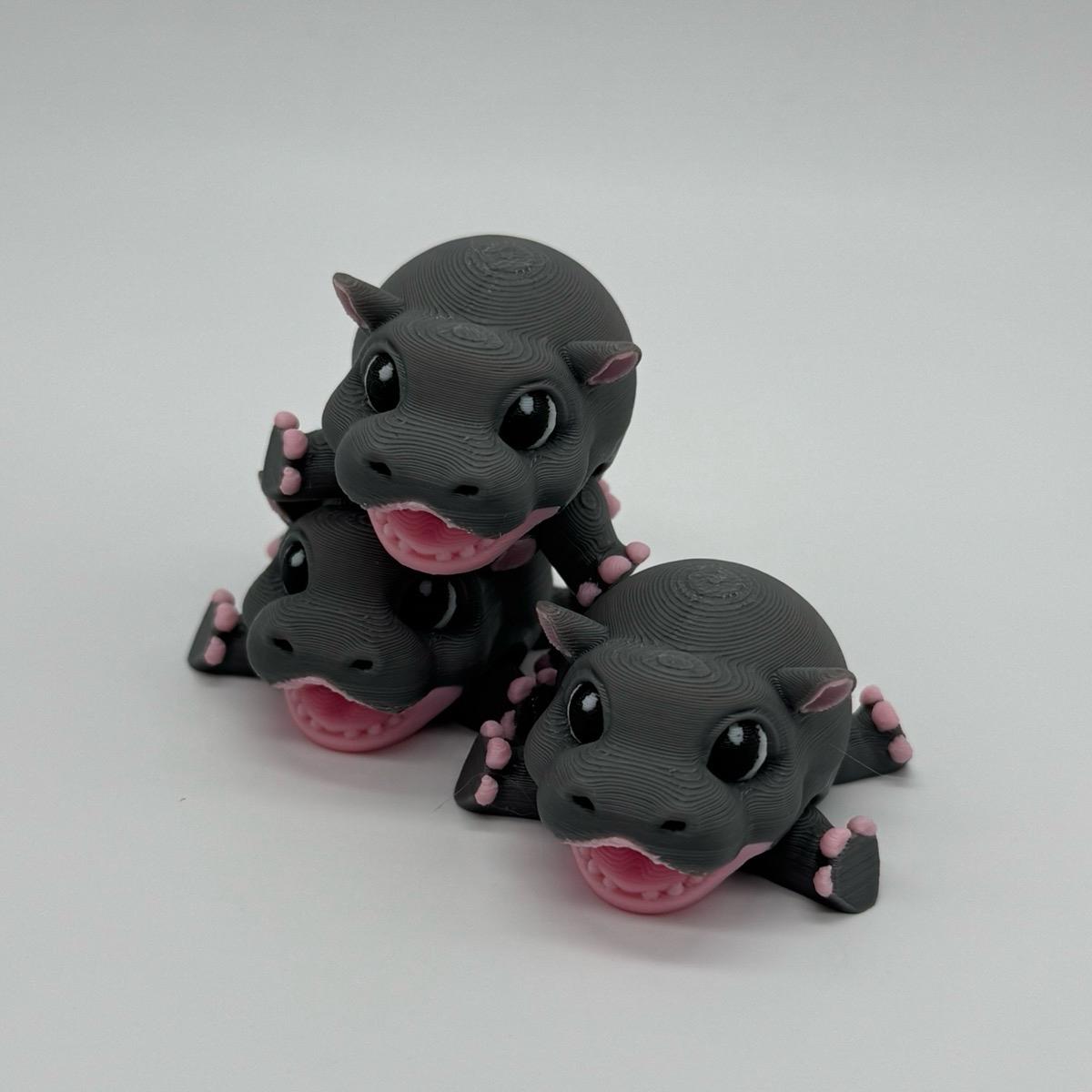 Adorable Tiny Hippopotamus Statue 3D Printed - Perfect for Home Decor and Gifts