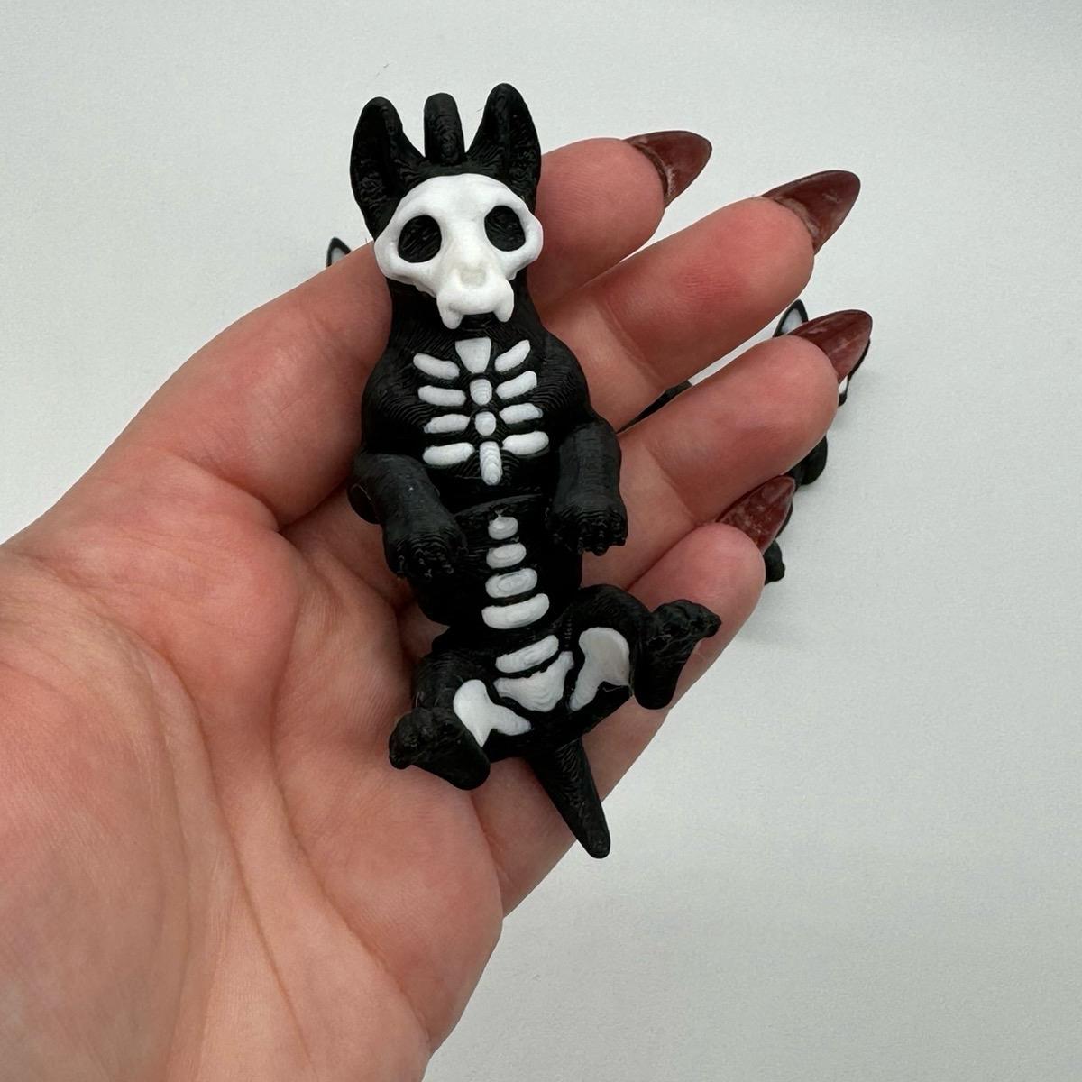 Spooky 3D Printed Skeleton Cat and Dog Halloween Decoration for Home