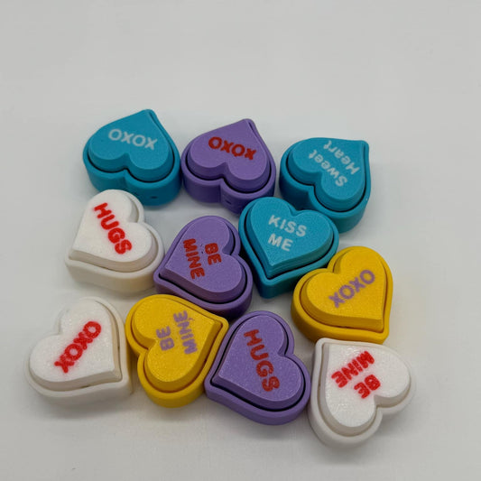 Valentines Hearts Clickers 3D Printed Home Decor