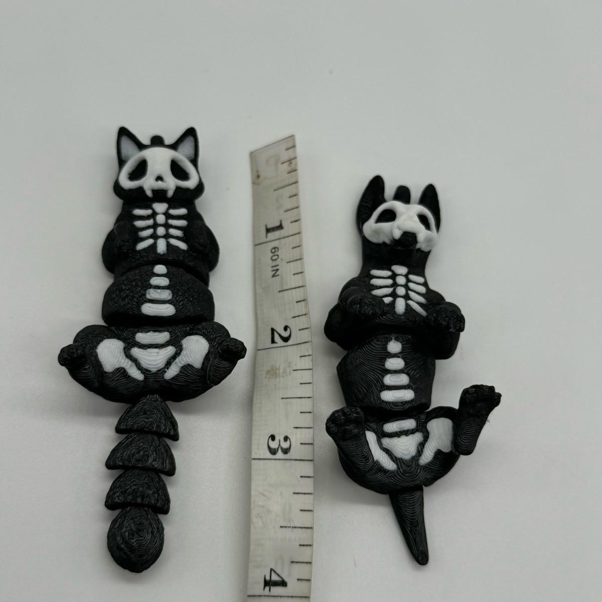 Spooky 3D Printed Skeleton Cat and Dog Halloween Decoration for Home