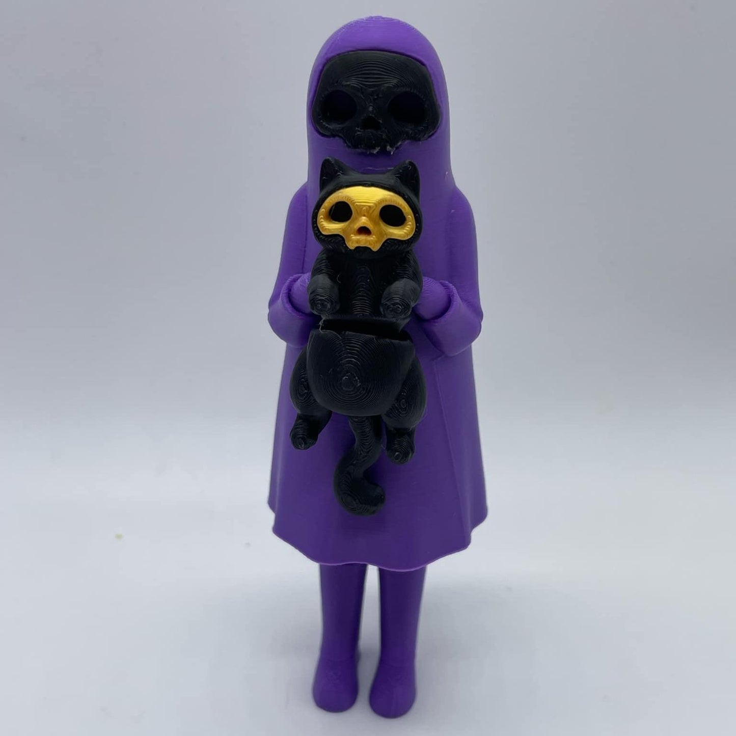 Little Dark and Her Cat 3D Printed Home Decor Spooky Ghost Skeleton Halloween