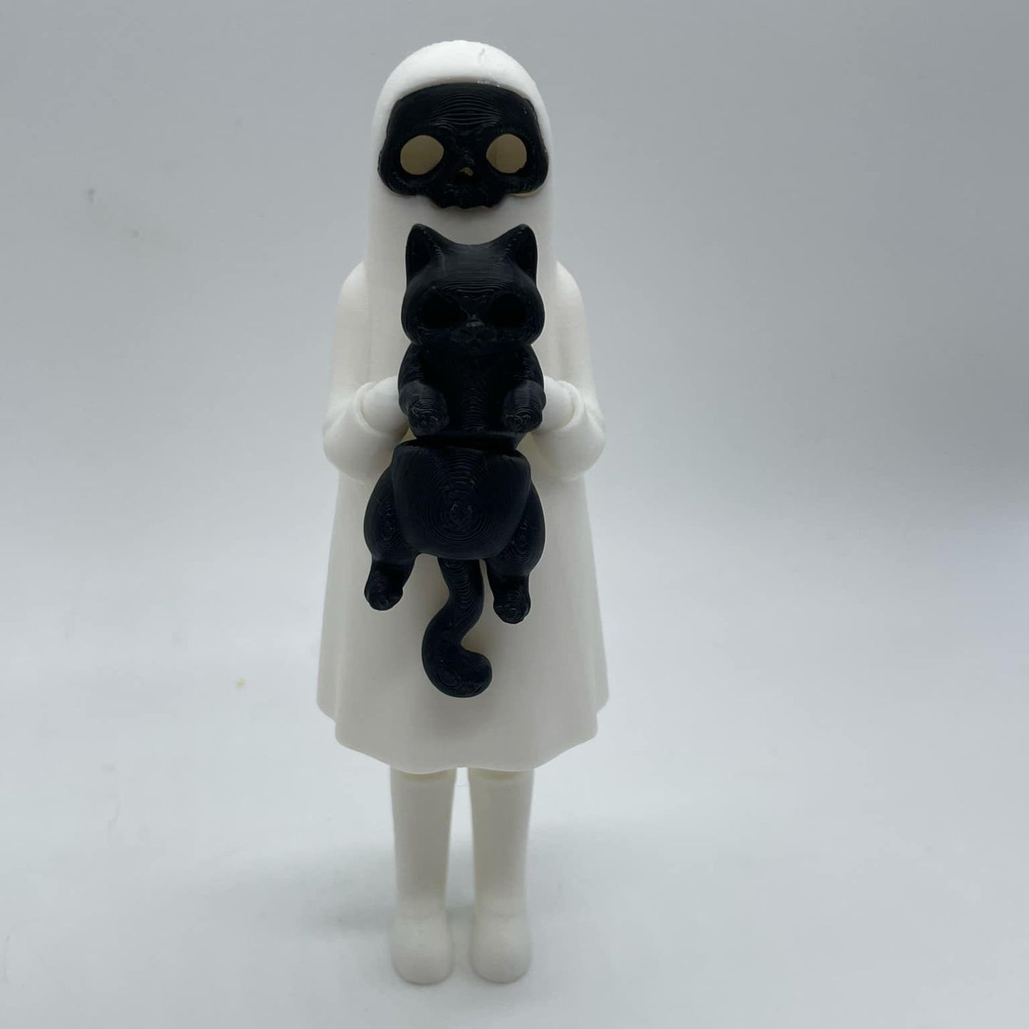 Little Dark and Her Cat 3D Printed Home Decor Spooky Ghost Skeleton Halloween